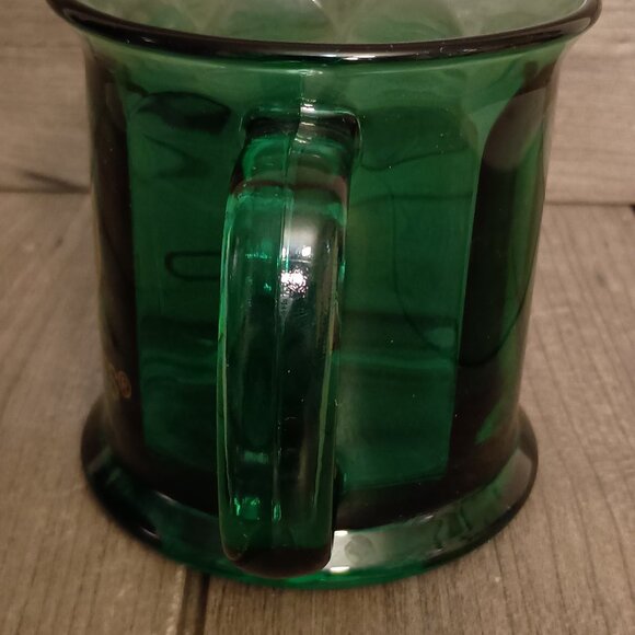 Vintage Girl Scouts Logo Emerald Green Glass Mug Made in the USA - Picture 5 of 10